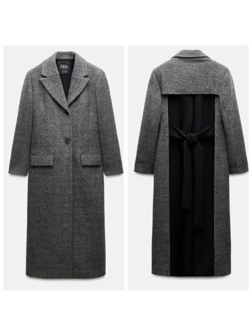 ZARA WOMAN ZW COLLECTION Combined Wool Coat - Picture 1 of 13